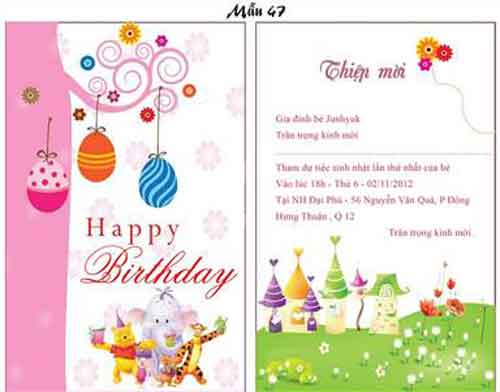 Mẫu thiệp sinh nhật cho bé CUN NGẦU và siêu dễ thương 