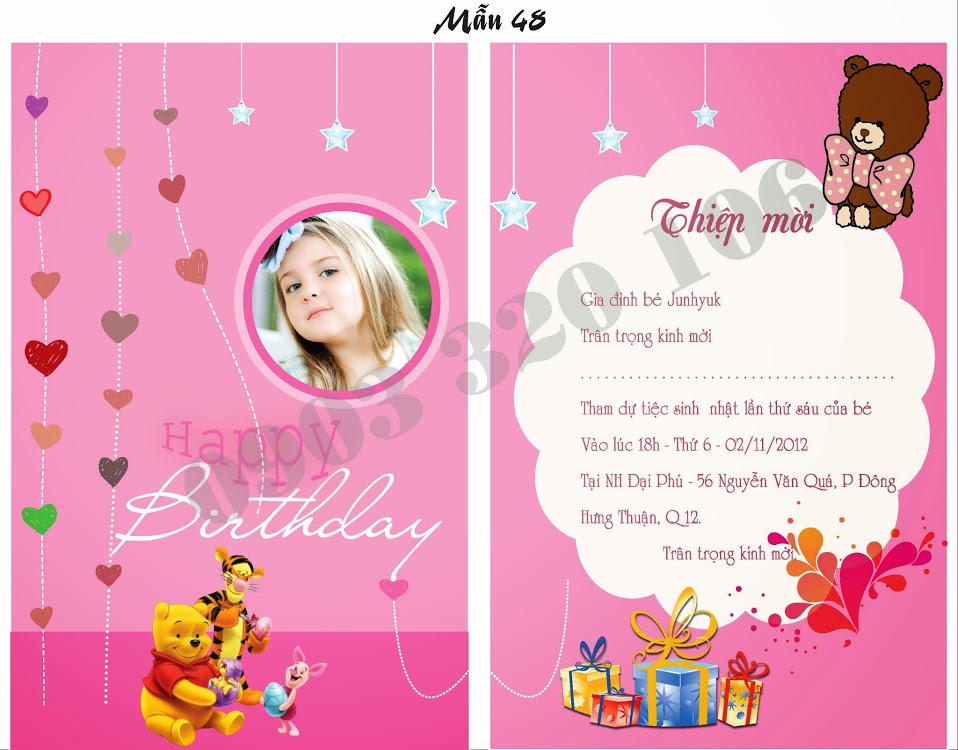 Mẫu thiệp sinh nhật độc đáo và dễ thương Mẫu thiệp sinh nhật độc đáo và dễ thương