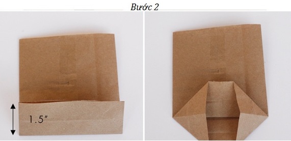 Bước 2 - Tiến hành gấp đấy túi đựng quà