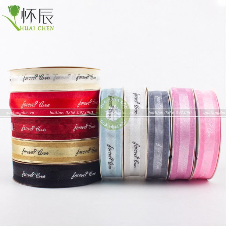 Ruy băng lụa voan 2,5cm Forever Love – RB33