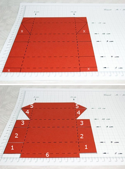 Cắt hộp bánh theo hình đã phác hoạ 