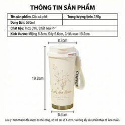 Set quà tặng cốc bình giữ nhiệt hoa lily 500ml