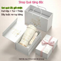 Set quà tặng cốc bình giữ nhiệt hoa lily 500ml
