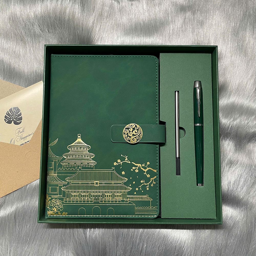 Set quà tặng Sổ da và Bút kèm ngòi thay thế (SQ-SB)