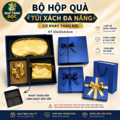 Bộ hộp đựng quà tặng túi xách đa năng với khay tháo rời - KT 23x23x4,5cm