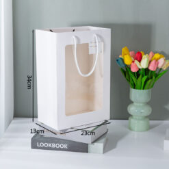 Túi giấy cửa sổ mặt kính mica size to 34x23x13cm